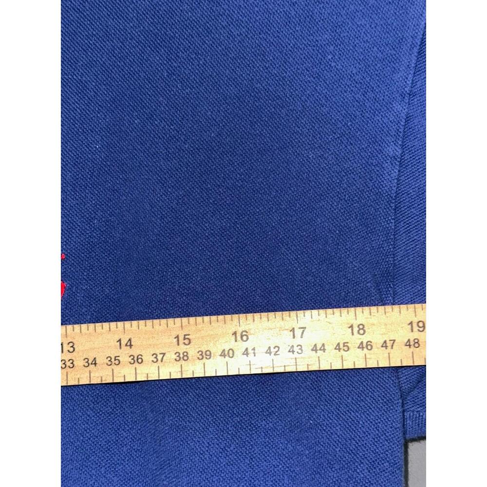 Polo Ralph Lauren Blue Polo Shirt Red Logo Size L - Picture 3 of 7